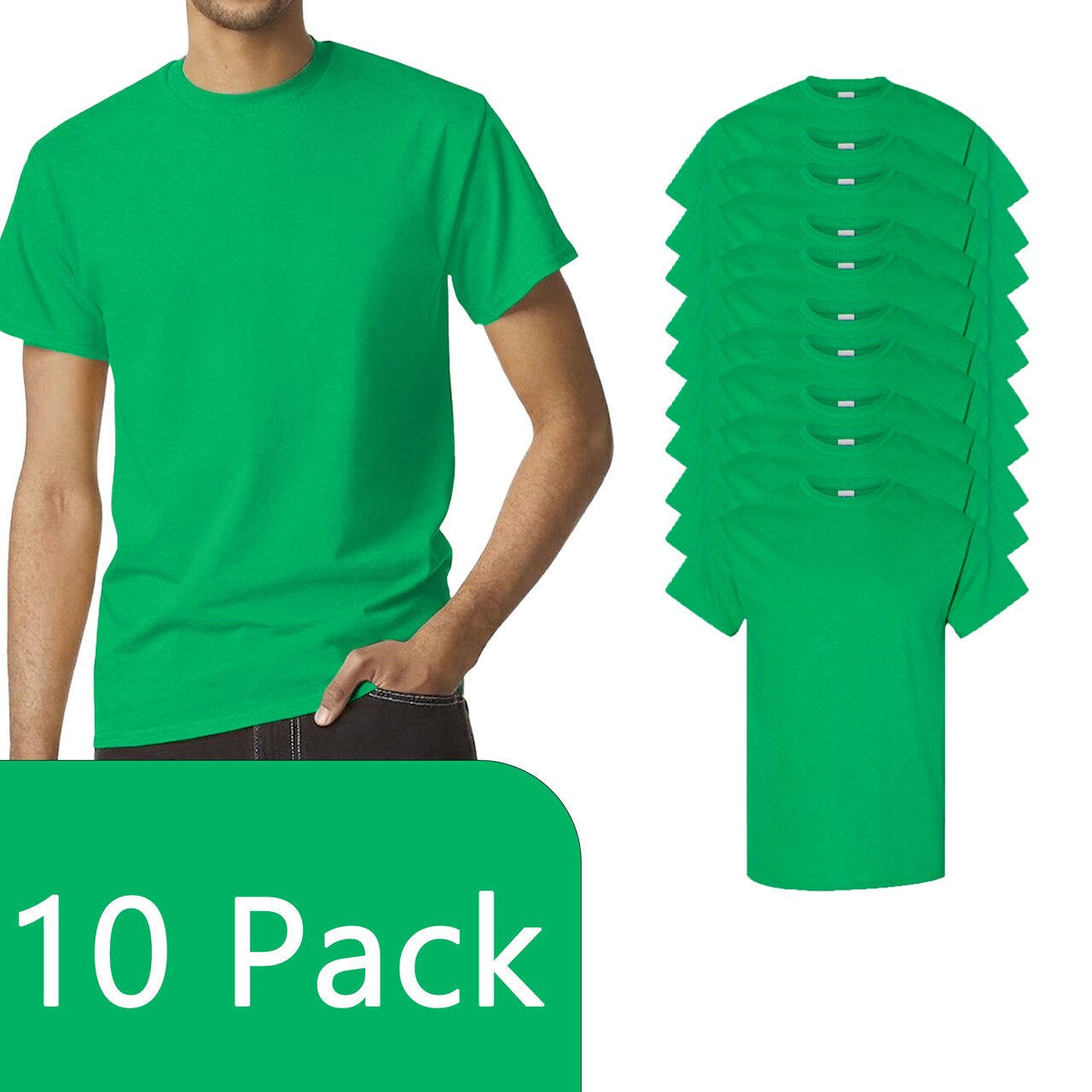 Gildan Irish Green Heavy Cotton Short Sleeve T-Shirt Pack for Cricut, Heat Transfer & Custom Printing